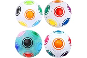 KidsPark 4 Pack Arc - en - Ciel 3D Puzzle Ball Magique Balle Speed Cube Rubix Cube Toys