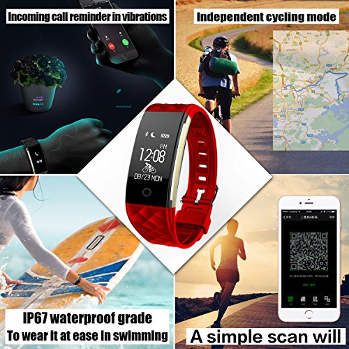 EooCoo Smart Armband, Herzfrequenz und Fitness WristBand, Fitness Fitness Tracker / Pedometer / Kalorienzähler / Watch für IOS und Android (EC02) - 5