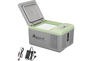 Alpicool C9PT 9 Litri Frigoriferi per Auto, Mini Frigo Portatile, Elettrico Auto Frigorifero Congelatore 12/24V DC per Viaggio -20 ℃ a 20℃