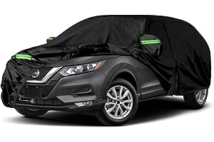 JUDANNA Telo Copriauto Compatibile con 2006-2024 Nissan Qashqai J10/11/12, Copertura per Auto Impermeabile Traspirante Esterno Telo Copri con cerniera e fasce antivento protezione da neve pioggia polvere