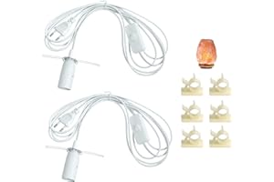 ZIGefofo 2 Pezzi Cavo per Lampada di Sale Lampada Presa UE con Interruttore e Cavo di Alimentazione 3,5 m E14 Portalampada Adatto alla Camera da Letto della Cucina del Soggiorno - Bianco