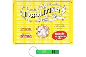 15 x Ristora Idrolitina Preparato per Acqua da Tavola, Preparato per Acqua da Tavola, 20 sacchetti + Portachiavi Beni Culinari