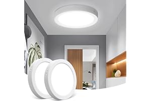 Aigostar LED Ceiling Lights, 18W Ceiling Light 2 Pack, 2100LM Round LED Ceiling Light 6500K, 175W Equivalent Lighting Ceiling, Flush Ceiling Light for Bedroom, Kitchen, Porch, Hallway Ø22CM