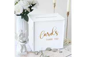 OurWarm Wedding Card Box for Wedding Reception, PVC Gift Card Box White DIY Wedding Money Envelope Card Box for Party Graduation Baby Shower Birthday Wedding Decorations