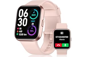 AEAC Montre Connectée Femme avec Appels Bluetooth, 1,7" Montre Connectée Moniteur de Fréquence Cardiaque/SpO2/Sommeil/Alexa Intégré, Montre Intelligente 60 Modes Sportifs Notifications pour Android iOS