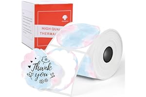 ‎PHOMEMO Phomemo Circle Etiketten für M110/M110S/M120/M200/M220, 1.96" x 1.96"（50x50 mm）Thermisches rundes Farbverlaufsetikett für Barcode/Logo-Etiketten/Kleingewerbe/Heimgebrauch, Blau