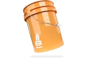 Magic Bucket Seau de Lavage pour Voiture - Lavage à la Main Orange - 5 galons américains - Environ 20 litres - Compatible avec Grit Guard, Detail Guardz Dirt Lock, Chemical Guys Dirt Trap, Gamma Lids