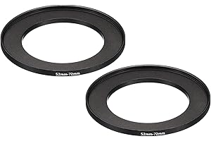 PATIKIL 52mm-72mm Metal Step Up Ring, 2 Pack Camera Lens Filter Adapter Ring Aluminum Filter Adapter Ring for Camera Lenses Hood, Black