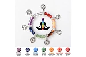 AITELEI 7 Chakra Healing Bracelets with Real Stones Gemstone Healing Chakra Bracelet Yoga Meditation Bracelets for Protection, Energy Healing