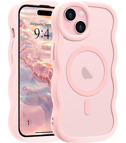 VQWQ Cover per iPhone 15 6.1, Custodia a Portafoglio in Pelle PU Specchio Slot per Schede Libro Supporto Cordino Antiurto Chiusura Magnetica Cavalletto Flip Case per Maschio Donna-[JZ]-Rosrgold