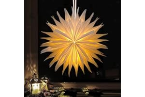 Sprinlot Gwiazdy papierowe Boże Narodzenie, oświetlenie gwiazd LED, świecące gwiazdy 3D, dekoracja okienna, wisząca na Boże Narodzenie