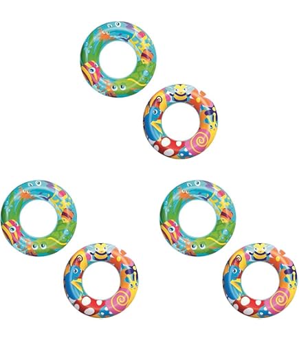 Lot De 5 Bouées Natation Gonflables Miniatures - Accessoire Maison De Poupée OB11