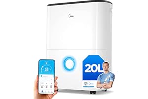 Midea Deshumidificador de Humedad 20L Silencioso | WiFi/App, Modo Secado de Ropa y Auto Antihumedad, Purificador Eléctrico Antibacterias, moho y Condensación | Ideal en habitaciones hasta 50m2/150m3