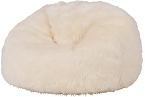 Icon Puff Clásico de Piel Sintética de Lujo para Niños, Crema, 65cm x 45cm, Puff de Piel Sintética Suave Apto para Chicos y Chicas, Puff Ligero y Portátil para Todos los Espacios Dentro de la Casa