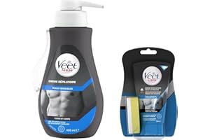 Veet Men Crème Dépilatoire 400 ml et 1 Crème Dépilatoire sous la Douche 150 ml 1 Set