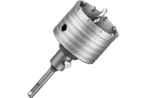 SALI Scie Cloche Beton Couronne de Forage 80 mm SDS Plus M22 Filetage Couronne Carotteuse Foret Tige 110mm Foret Pour Scie Murale Set de Scies Cloche pour Maçonnerie Pierres Naturelles Grès Marbre