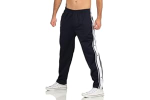 ZARMEXX Herren Trainingshose mit seitlicher Knopfleiste zum öffnen Button Up Sporthose Freizeithose Jogginghose Sportswear