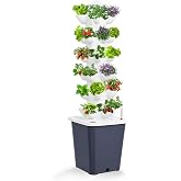 Hydroponic Tower 30 Pods, Vertical Growing System With 10L Tank | 6 Tier Hydroponic Kit with Water Pump for Growing Herbs, Fr