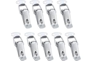 NewZC Spannverschluss Edelstahl Kistenverschluss 9 Stück Hebelverschluss Kappenschloss Verschluss Einstellbare Gegenhaken Knebelverschluss Haspe für Case Box Toolbox Schublade Schrank - Silber