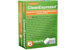 CleanEspresso Coffee Machine Descaler, Tough Scale Remover for Espresso & Coffee Machines, Easy Maintenance to Prevent Blockages - 6 Tablets