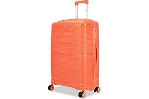 FLYMAX Premium 28" Large Suitcase 4 Wheel Lightweight Hard Shell PP Luggage 100L Orange