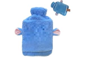 Siyecioa Borsa Acqua Calda, 2L Borsa Dell'acqua Calda Peluche con Coperchio, Carino Hot Water Bag, Sicura e Calda Comfort, Inodore, Regali di Natale e Inverno per Bambini, Anziani, Fidanzate
