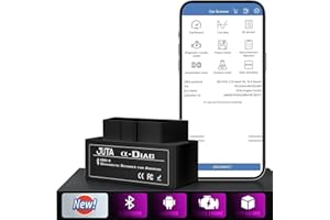 JUTA α-Diag Mini Bluetooth OBD II Codeleser EOBD Scanner Adapter Automotive Motor Diagnose-Scan Tool für Android und Windows