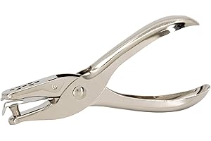 TRIXES Perforatore a foro singolo - Argento da 6 mm - Perforatrice ad alte prestazioni come accessorio da scrivania con capacità di fogli multipli per carta A4 - cartelle e altro - Design elegante
