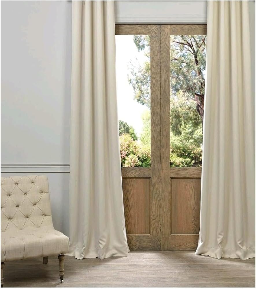 DECO PERDE Blackout (Karatma) Krem Güneşlik Pilesiz Extraforlu Düz Dikim Krem 210 x 280