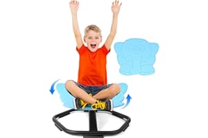 TERRAMUS Silla giratoria para niños, taburete giratorio para entrenamiento de coordinación física y equilibrio, asiento giratorio de 360°, juguete de detección de autismo para niños y niñas (azul)