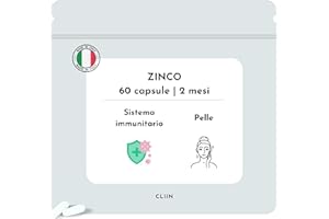 Zinco Integratore +Vitamina B6 Made in Italy Integratore Alimentare 60 capsule | Rafforza il Tuo Sistema Immunitario, Migliora l'Energia, Più Focus per la Mente | CLIIN®