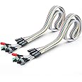 56Tiankoou 2Pcs PC Power Reset Switch HDD LED Cable Light Wire Kit Assembly for Computer