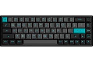 EPOMAKER AKKO 3068B Plus czarno-cyjanowa, 65%, Hot-Swap, 2,4 GHz bezprzewodowa, Bluetooth, przewodowa, klawiatura mechaniczna z podświetleniem RGB, podwójne nasadki klawiszy PBT dla graczy, Mac, Win (AKKO CS, żelowo-fioletowe)