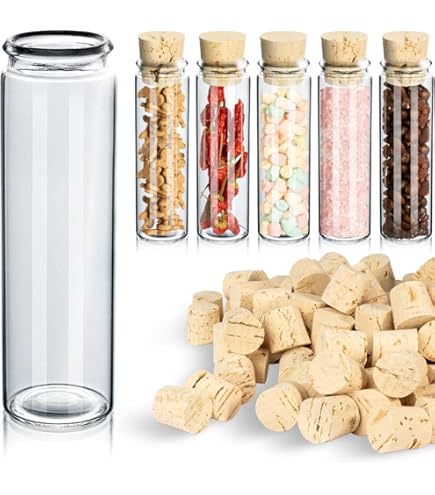 Porte épices Tubes Essai Porte-épices Tuuters En Acrylique - Avec 6 Tubes à Essai Et Bouchons Liège - Design Moderne Cuisine Tubes Essai Cuisine Déco