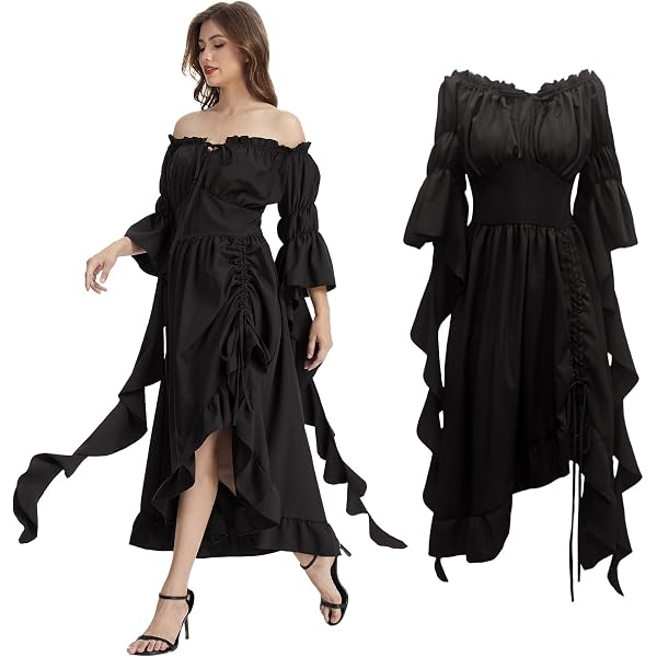 Robe Citrouille Femme 2023 - Avocat - Robe rétro médiévale avec Manches