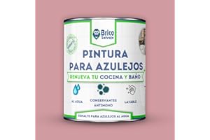 BRICOSALVAJE Pintura para Azulejos Cocina y Baño al Agua MATE | Sin Imprimación | Lavable | Gran dureza (Rosa Empolvado, 750 ML)