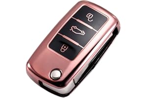CONKOR Schlüsselhülle - TPU-Hülle für Autoschlüssel in Rosa, passend für VW, Skoda, Seat - Effektiver Schutz, Hochglanz Auto-Liebhaber - Auto-Zubehör (Rosa)