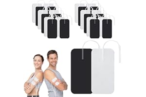 Ruayia EMS Elektroden Pads, 24 Stück, Universal Klebeelektroden,40 x 80 mm Gel Pads, Wiederverwendbar Kompatibel mit TENS EMS Geräte