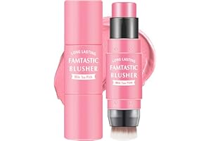 Erinde Bâton de fard à joues crème avec pinceau, 3 en 1 fard à joues et taches de lèvres et fard à paupières, léger, imperméable, longue durée, facile à utiliser (01#)