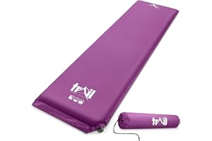 TRAIL OUTDOOR LEISURE Trail Inflatable Single Camping Mat, Self-Inflating, 5cm Thick Memory Foam, Lightweight Sleeping Mattress, Carry Bag