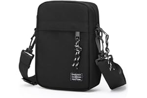 Lidxfeo Wasserdicht Chest Crossbody Bag Klein, Multi-Pocket Brusttasche, Anti-Diebstahl Sling Schultertasche, Handytasche mit Reißverschlusstasche für Wandern, Reisen, Joggen usw