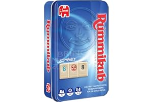 Jumbo Spiele Original Rummikub Kompakt in Metalldose - der Spieleklassiker unter den Gesellschaftsspielen für unterwegs - für Erwachsene und Kinder ab 7 Jahren, JUM03817