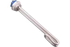 DERNORD Élément chauffant de 2,5 cm - Courte et pliable - Pour chauffe-eau électrique - Filetage BSP - Bride en acier inoxydable (220 V 2000 W)