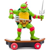 Teenage Mutant Ninja Turtles - Figurine Leonardo Avec Skate - 13cm - Fonction Combat Et Roulement - Dès 3 Ans