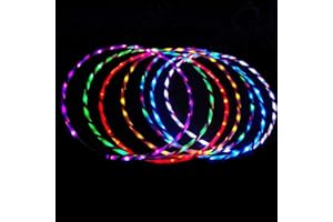 EsportsMJJ 24 Luci Led Flash Hula Hoop Fitness 7 Colore Cambiando Addominale Attrezzi Esercizio 90Cm