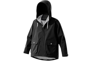 KQIVAM Veste Imperméable Enfant,Vestes De Protection Solaire Légère Respirante Manteau à Capuche Blouson Coupe-Vent Manche Longue Zipper Camping Extérieur,Unisex Garçons Filles du 4 an au 14 ans