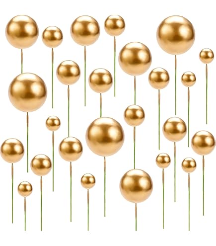 20 Toppers De Gâteau Boules Blanches – Mini Ballons Décoratifs En Mousse, 4 Tailles, Pour Dessert Et Mariage