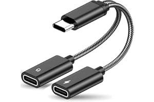 Greacesrio USB C Splitter 1 zu 2, USB C Y Kabel Kopfhörer Adapter und Laden
