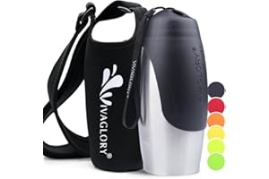 VIVAGLORY Borraccia in Acciaio Inossidabile 750ML & Porta Borraccia in Neoprene, Set Perfetto per Abbeverare il Cane, Ideale per Escursioni e Viaggi con Animali