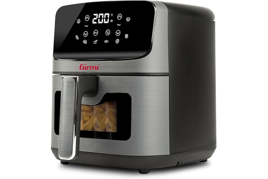 Girmi FG27 "Ecofrit Lite" Air Fryer 4.2 Litres "Ecofrit Lite", 1400 W, 4.2 Litres, Digital Display, 8 Programs, Timer, 80-200 °C, BPA/PFOA Safe, Recipe Book Included, Grey